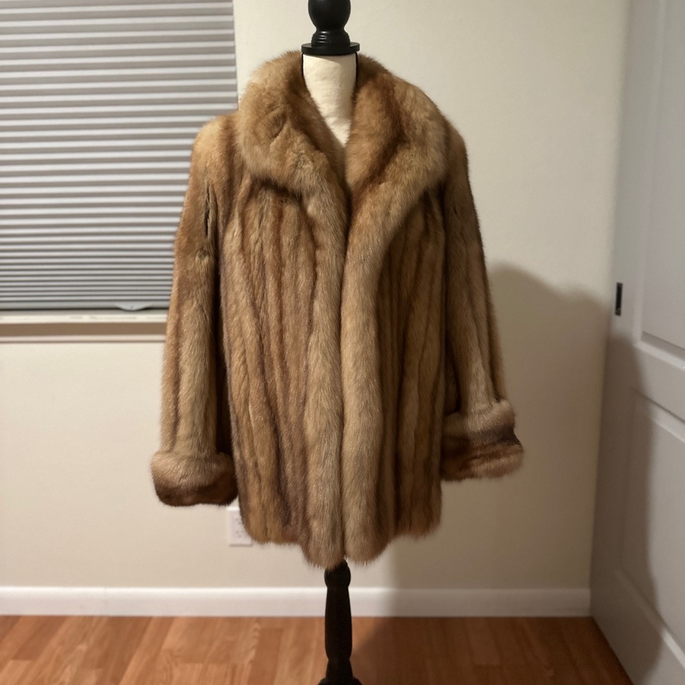 Elegant Golden Sable Fur Coat
